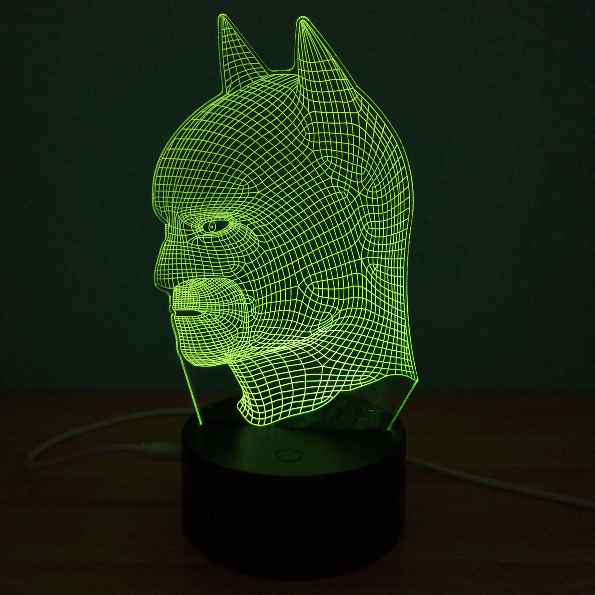 7 цветов 3d Визуальный дистанционный сенсорный Бэтмен цветной ночник детский