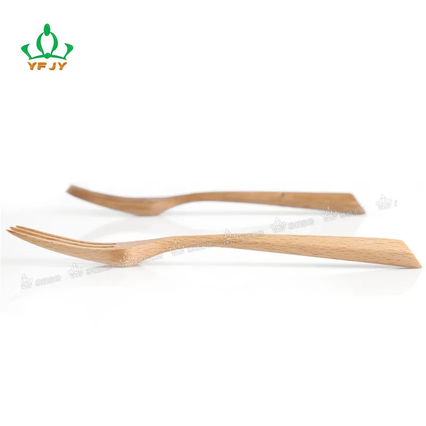 Вилки из натурального дерева длиной 20 см столовые приборы Шпилька с тремя