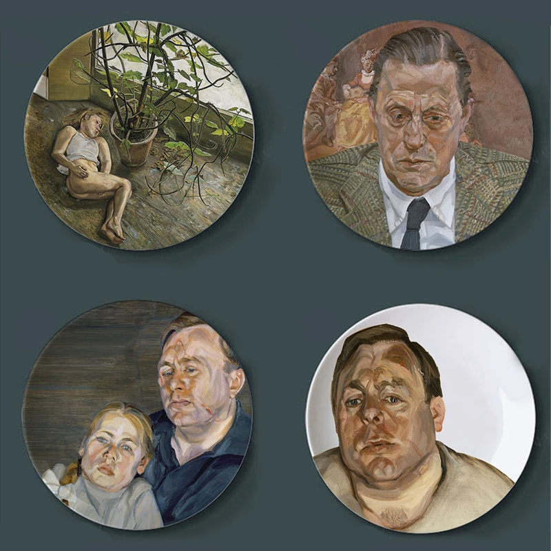 Lucian Freud Paintign декоративная тарелка, подвесная тарелка, духовный мир, керамическое блюдо, реалистичный характер, живопись, ирландский паб, Декор