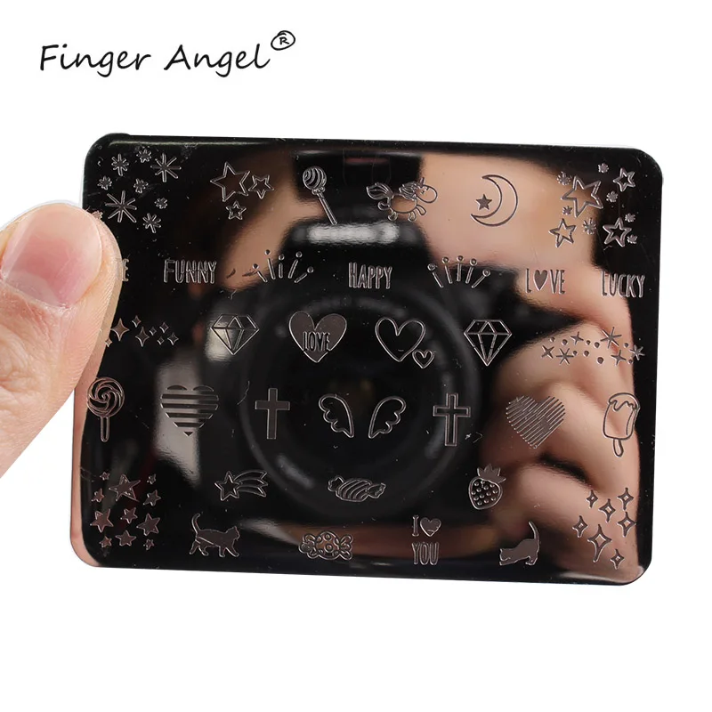 Finger Angel 1 шт. 6*8 пластины для штамповки ногтей Валентина изображение мультфильм дизайн прямоугольник письмо Геометрическая Печать шаблон
