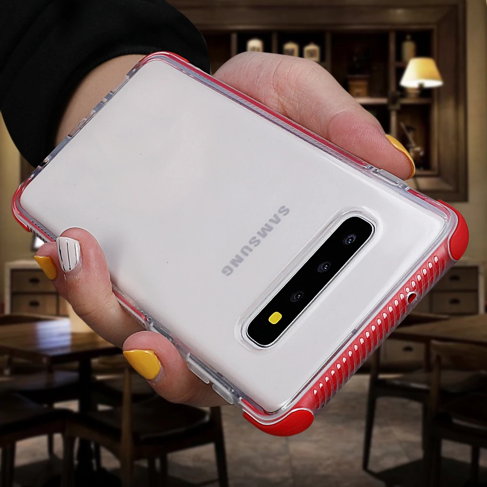 Ударопрочный Прозрачный чехол для телефона LOVECOM для samsung Galaxy S10 Plus S10 S10e Note 10 Pro, мягкая задняя крышка из ТПУ для телефона, подарок, новинка