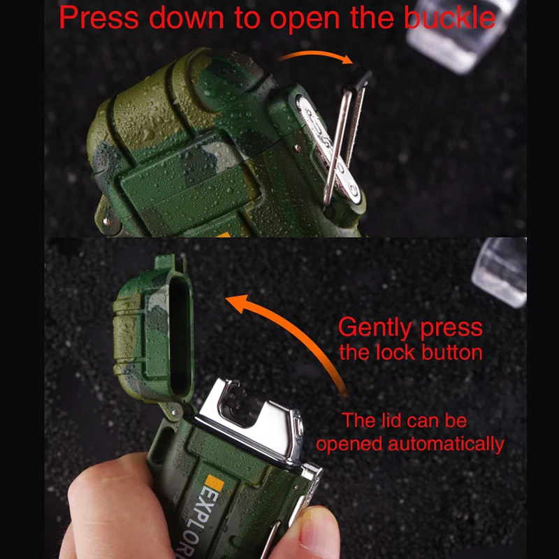 Двойная дуговая зажигалка водонепроницаемая для выживания на открытом воздухе