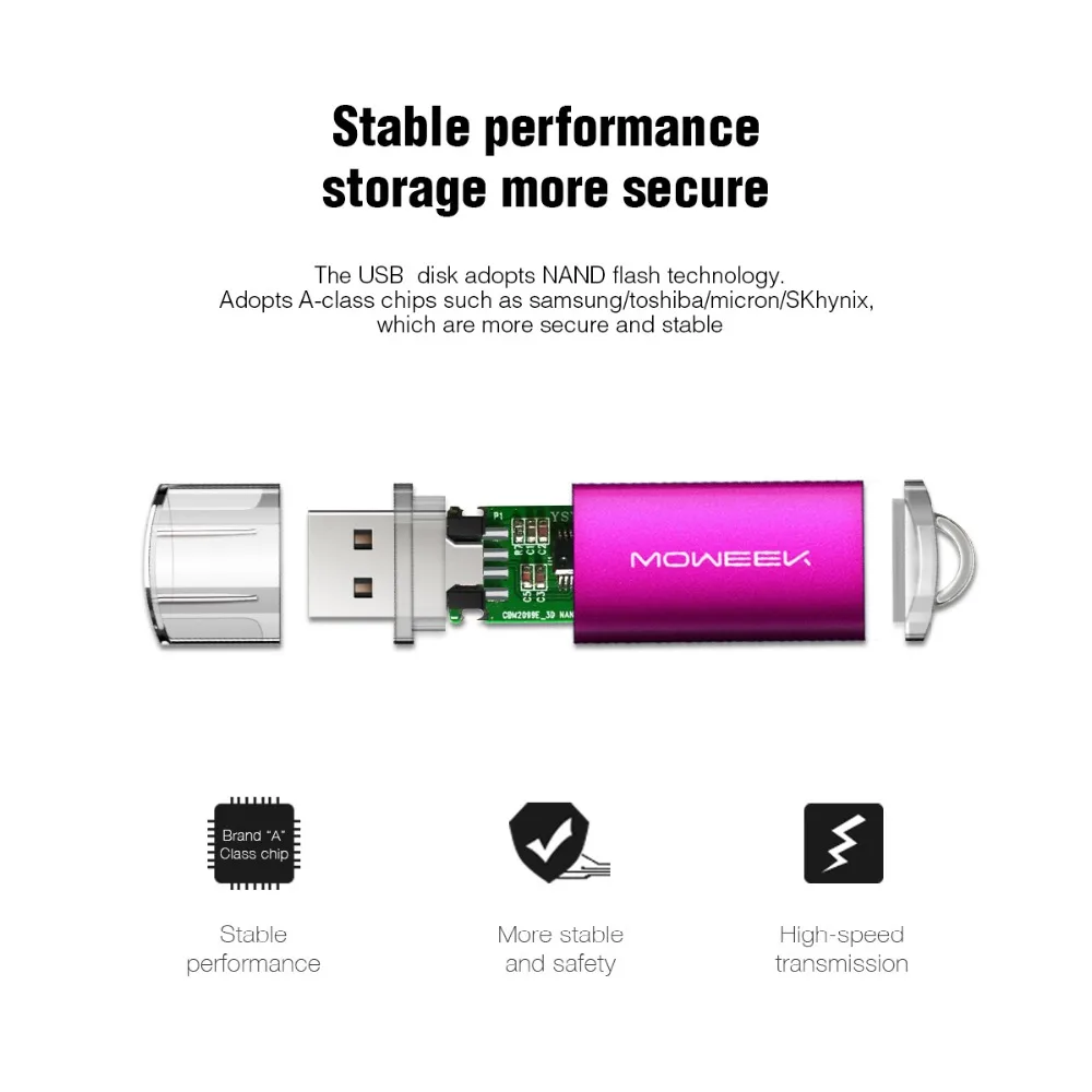 Moweek металлический мини USB флеш-накопитель цветной USB 2,0 карта памяти 4 ГБ 8 ГБ 16 ГБ 32 ГБ Флешка 64 Гб 128 Гб Водонепроницаемый u-диск в подарок