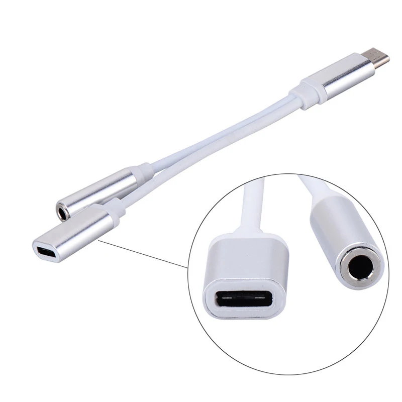 Оптовая продажа USB Type C аудио кабель 2 в 1 3 5 мм адаптер для наушников конвертер