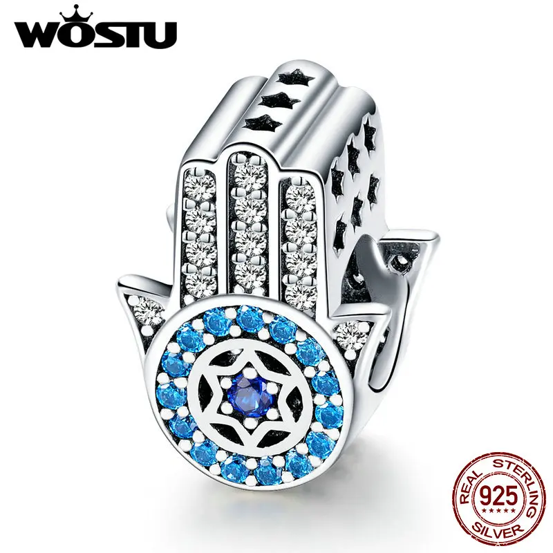 WOSTU 2020 горячий трендовый 925 пробы Серебряный винтажная рука Фатимы подвеска Хамса