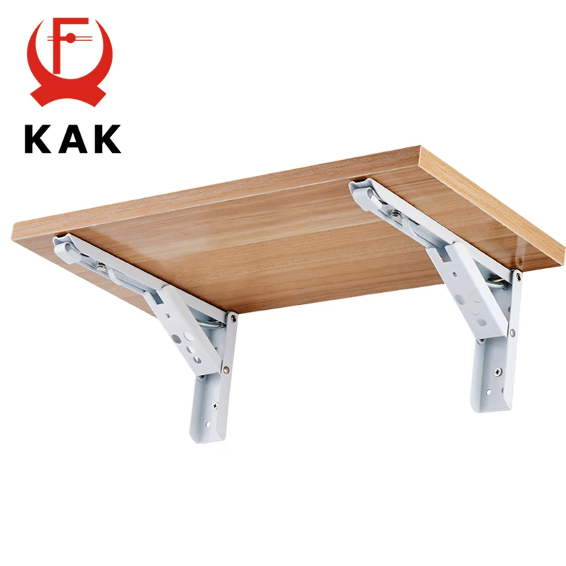 

KAK 2PCS Triangle Folding Angle Bracket Heavy Support Adjustable Wall Mounted Bench Table Shelf Bracket Furniture Hardware