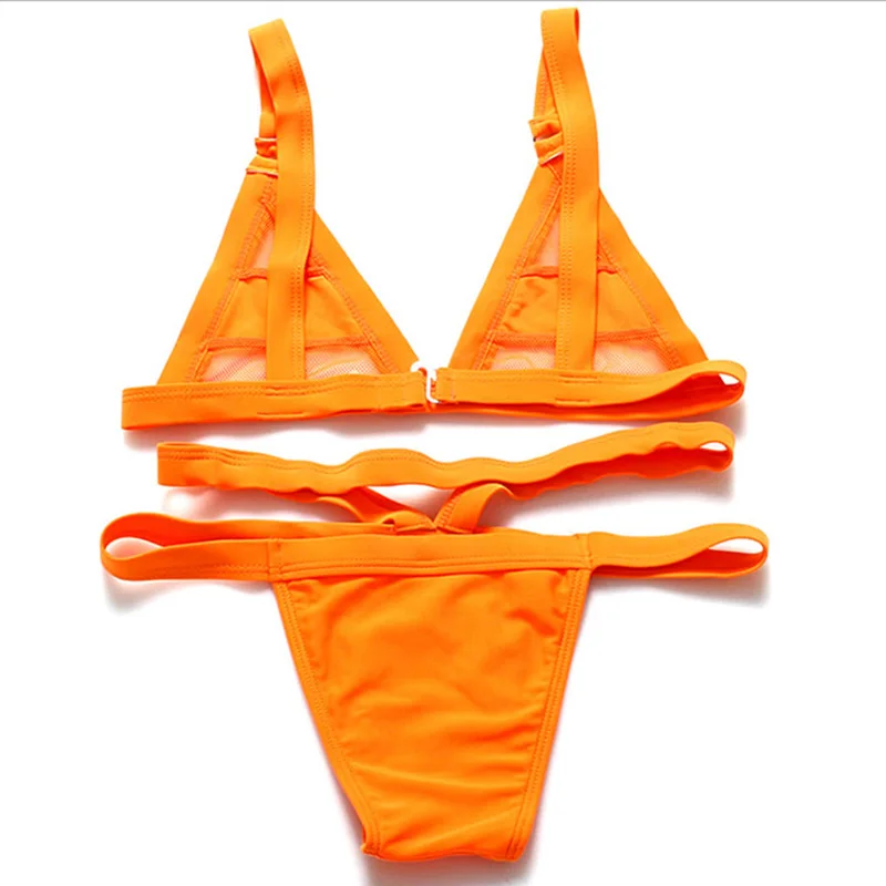 2017 женские пикантные сетчатые бикини выдалбливают топы Sexy Мини треугольник