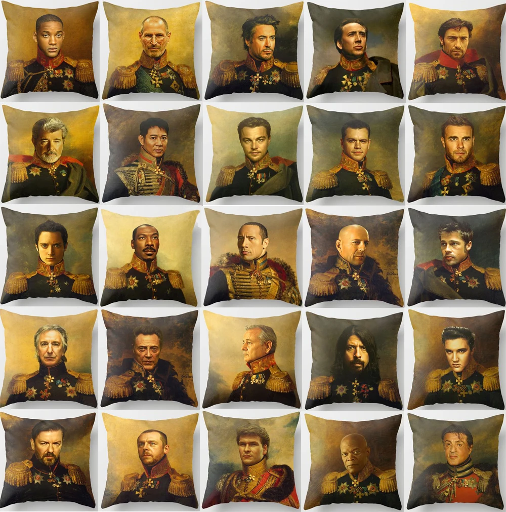 Наволочки с изображением лица знаменитостей армейские генералы наволочки для