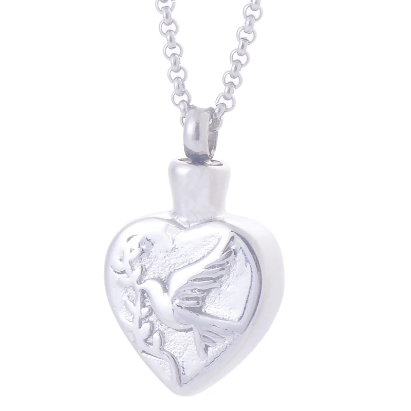 Ожерелье с подвеской в форме сердца из нержавеющей стали надписью Peace Dove