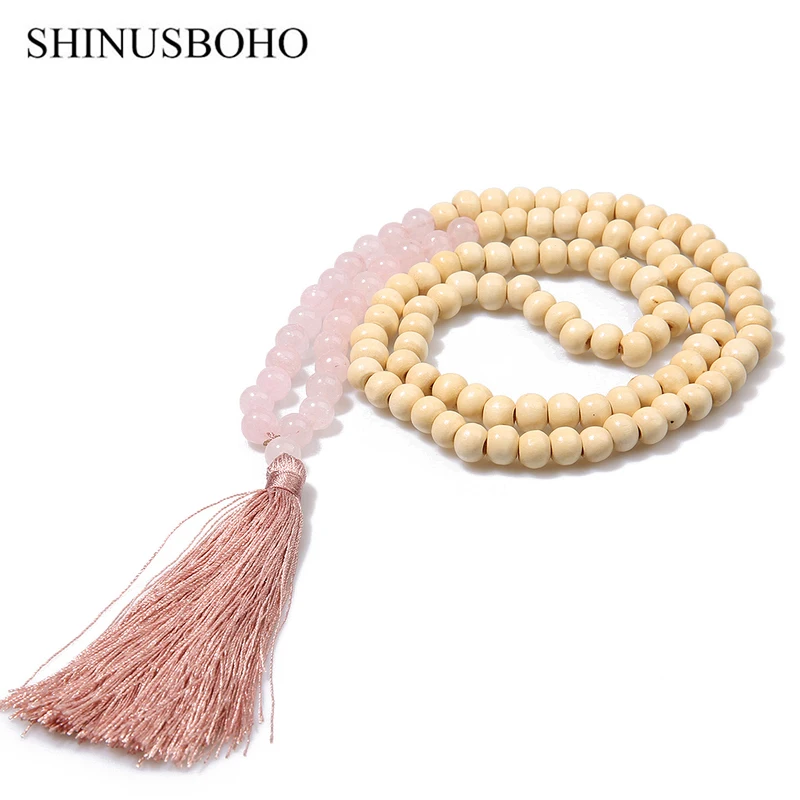 SHINUSBOHO длинное ожерелье с кисточками для женщин ручной работы 8 мм