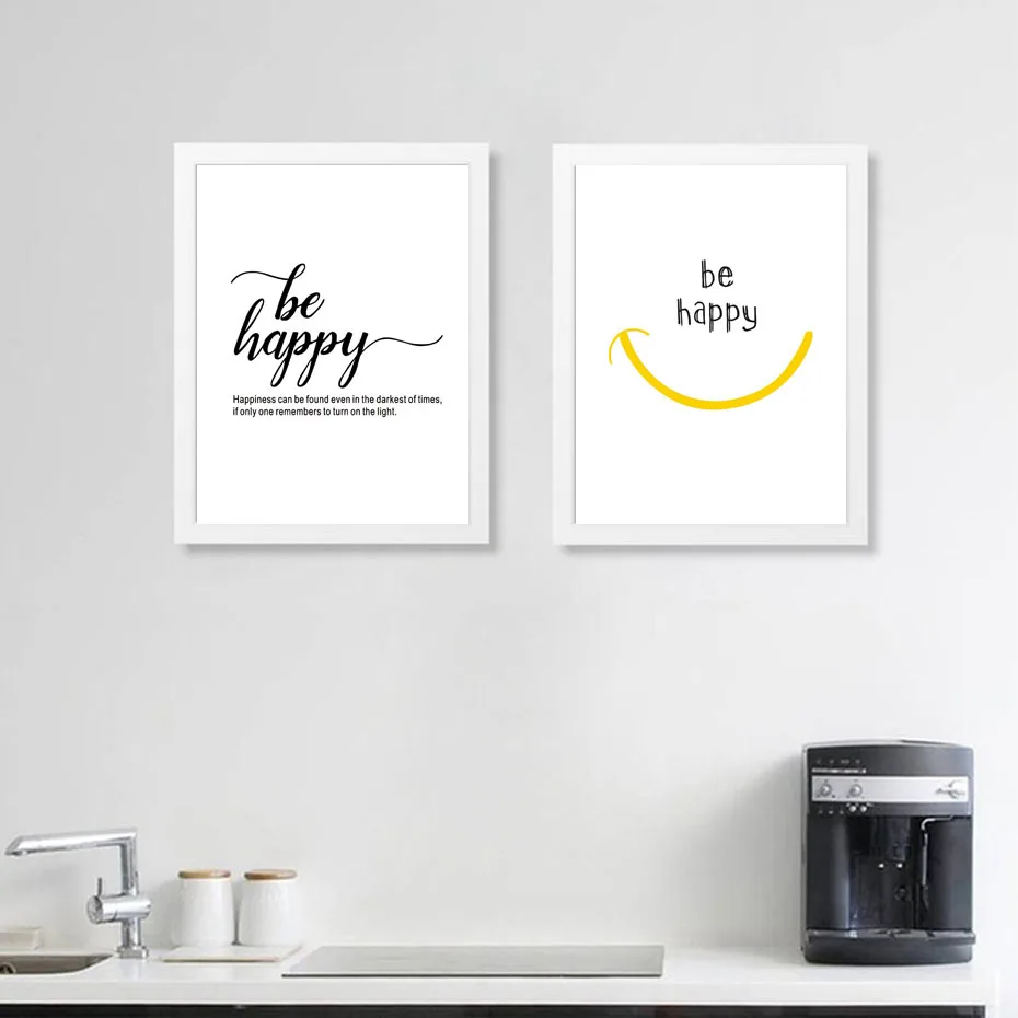 Be Happy And Kind Wall Picture For Bedroom Decals Poster Prints Art Home Decor Living Room Modern Canvas Painting | Дом и сад