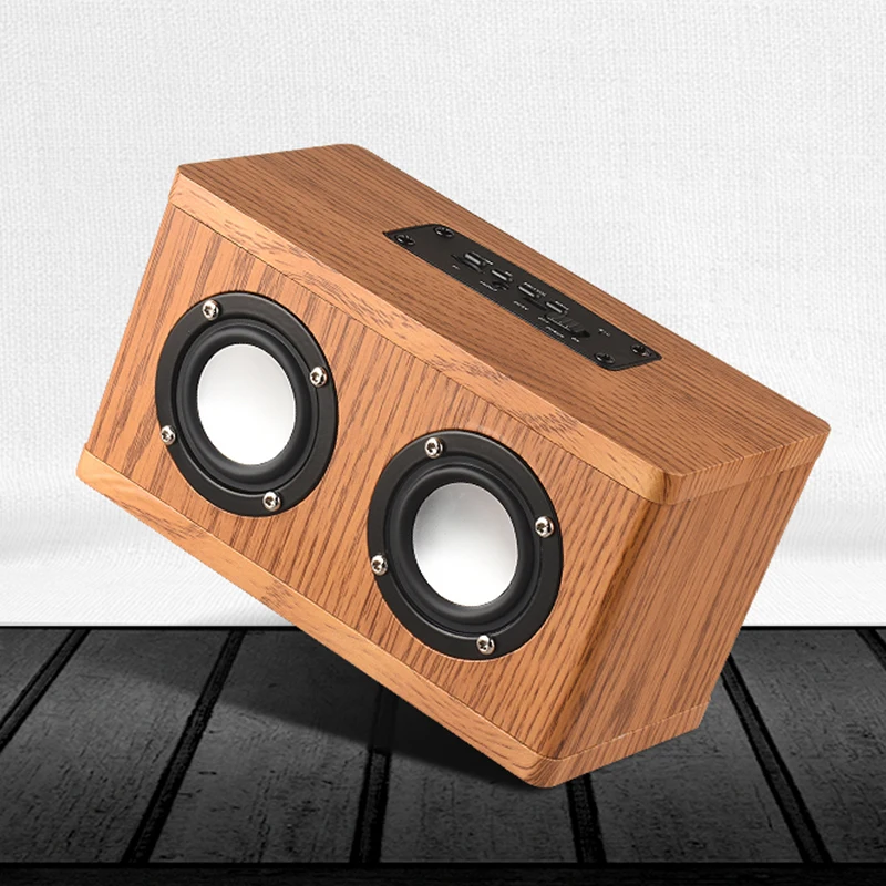 Hot selling wood bluetooth speaker Portable Wooden Wireless Subwoofer Stero Bluetooth Speakers Radio Desktop | Электроника