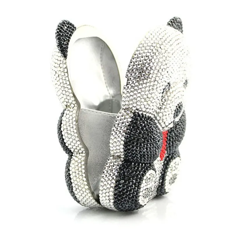 

Fashion Bear Shape Full Crystal Women Evening Clutches Bags Luxury White/Black Diamond Lady Clutch Party Handbags And Purses