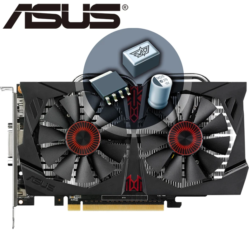 ASUS, оригинальная Видеокарта GTX 750 Ti, 2 Гб, 128 бит, GDDR5, видеокарты для nVIDIA Geforce GTX 750Ti, использованные карты VGA, GTX750TI