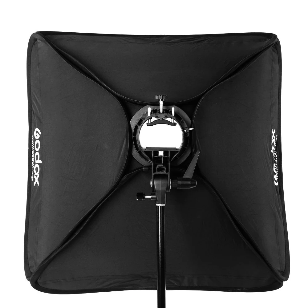 Godox Pro Регулируемая 60 см x 60 см вспышка софтбокс сотовая сетка комплект с s-образным кронштейном Bowen держатель для вспышки Speedlite