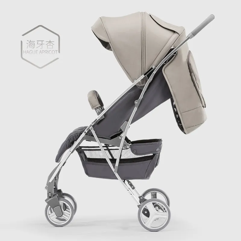 Babyfond детская коляска легкая Высокая Пейзаж детская коляска может сидеть и лежать коляска одна рука сложить ребенка зонтик автомобили - Цвет: Gray