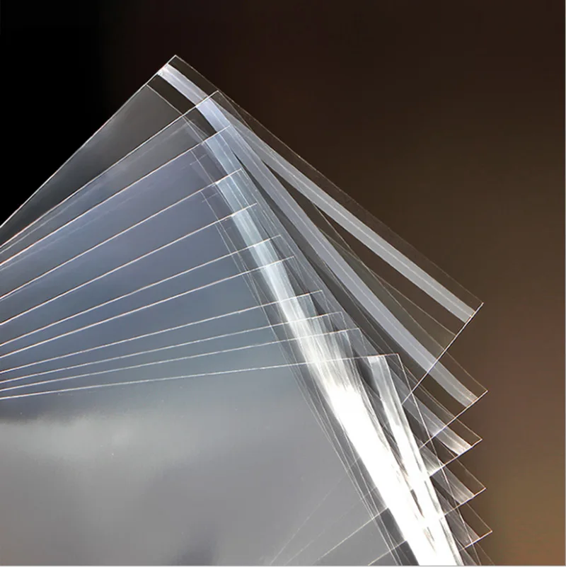 100 шт./лот 22*34 см 60*90 Многоразовые прозрачные пластиковые пакеты самоклеящаяся