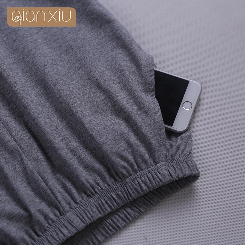 Сезон весна осень Домашняя одежда для мужчин на каждый день в клетку пижамные