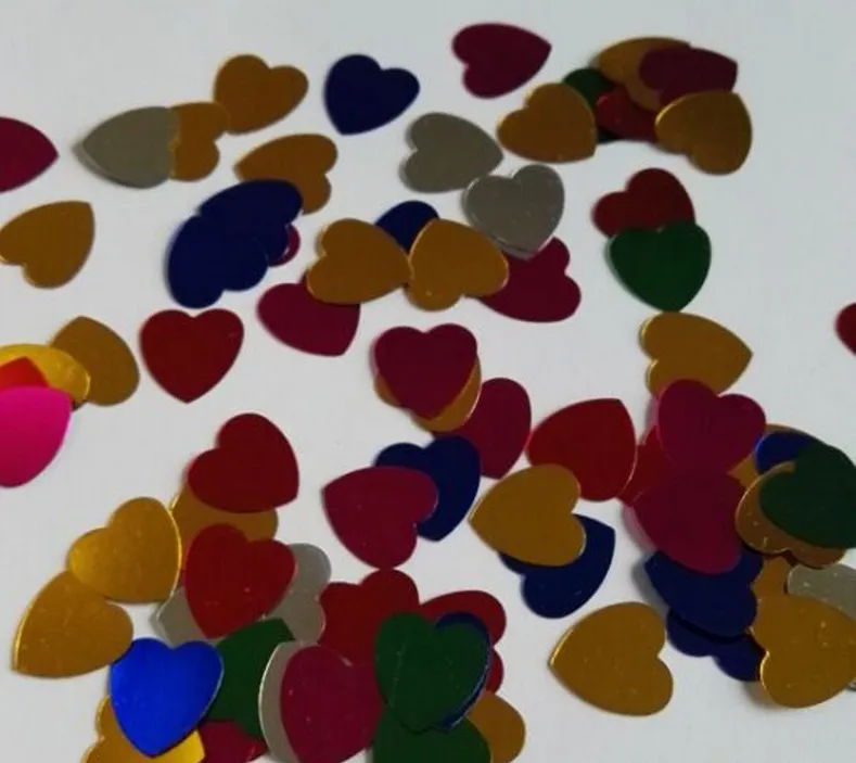 Блестящие блестящие металлические фольги любовь сердце конфетти украшение для