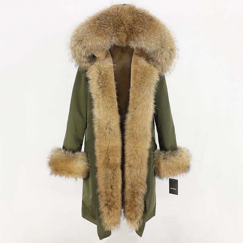 Зимняя куртка женская X-long Parka непромокаемая Верхняя одежда натуральный мех пальто натуральный Лисий Мех капюшон Роскошная Верхняя одежда Съемная бренд