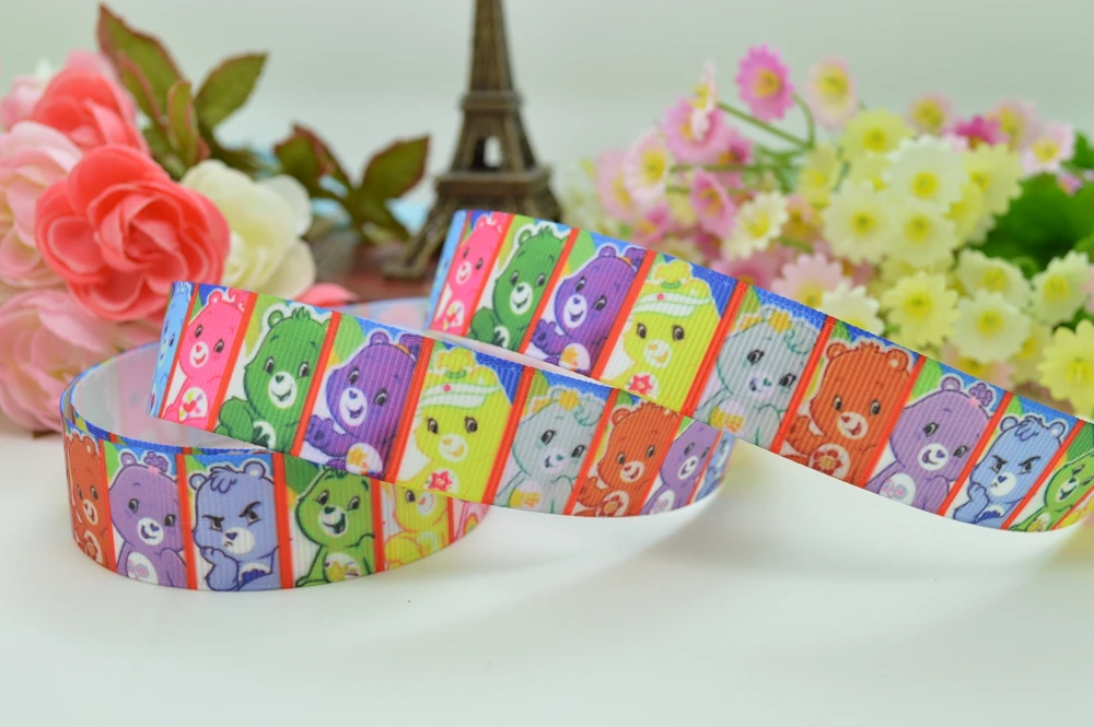 DUWES 7/" 22 мм Care Bears игрушка печатная корсажная лента, бант для волос вечерние украшения DIY Ручная работа OEM 50YD