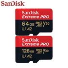 Micro SD карта памяти SanDisk Extreme Pro, 128 ГБ, 64 ГБ, SDXC, класс 10