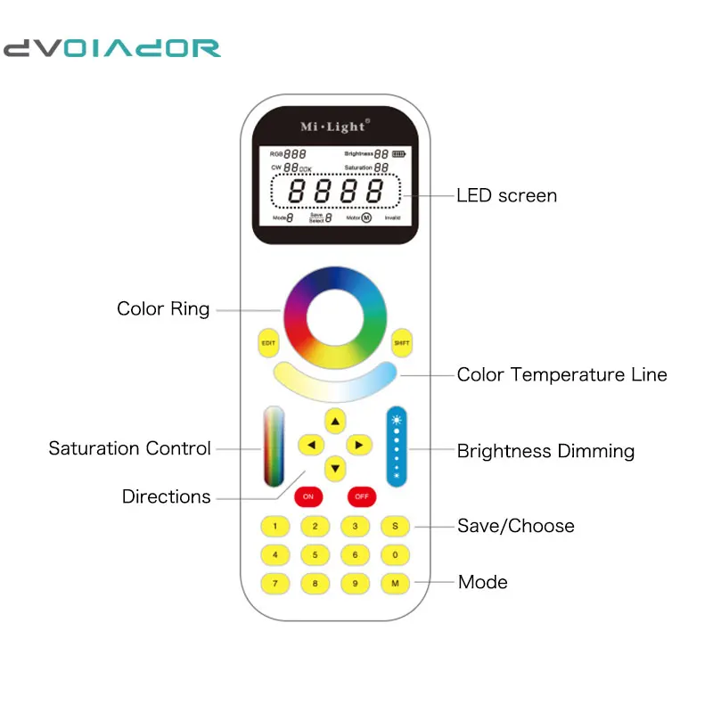 Dvolador 4 в 1 smart Светодиодные ленты Управление Лер 2.4 ГГц Беспроводной и Ми свет 99 zone