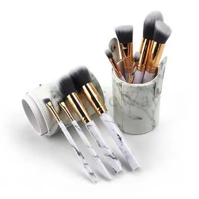 

by DHL 20Sets/Lot Women Soft Makeup Brushes Set Foundation Powder Brush Beauty Marble Make Up Tools with cylinder 10pcs/Set