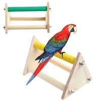 fun pet parrot bird perch stand play toys gym wooden activity table playstand