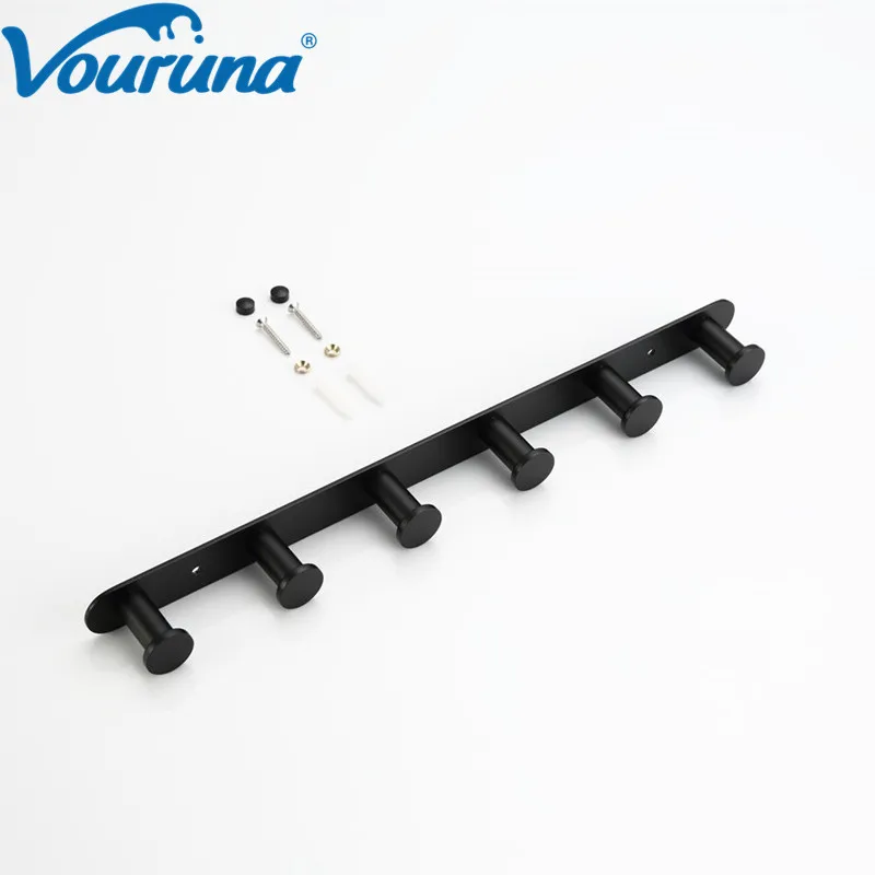 Крючок для халата VOURUNA ванной комнаты с 6 крючками настенное крепление матовый