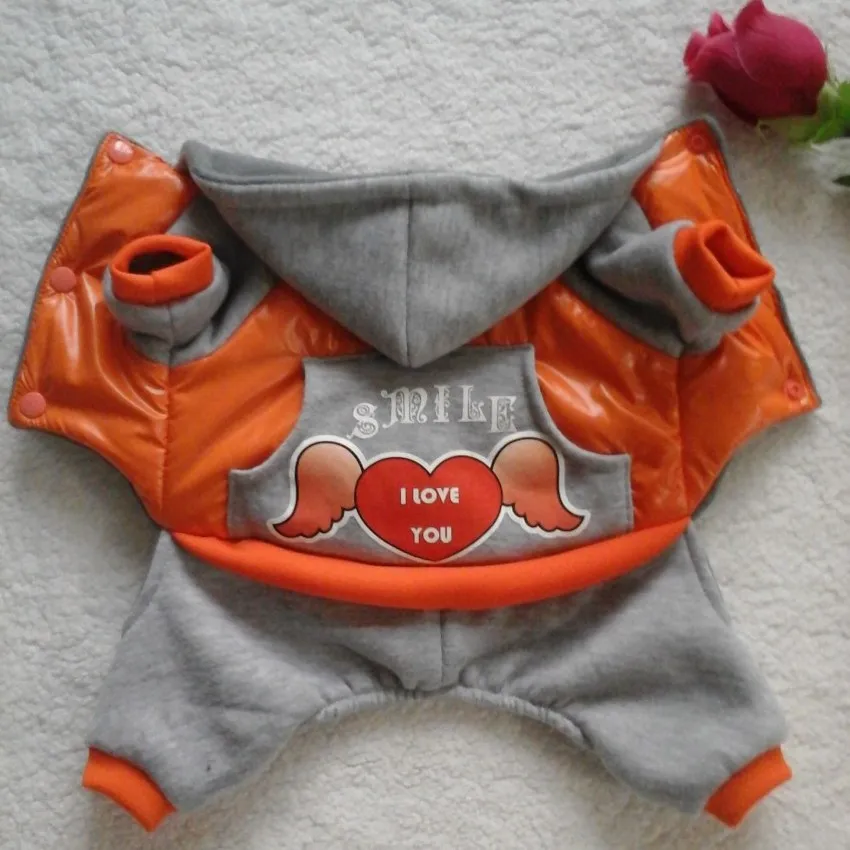 Розовая Одежда для маленьких собак зимняя стеганая толстовка с капюшоном