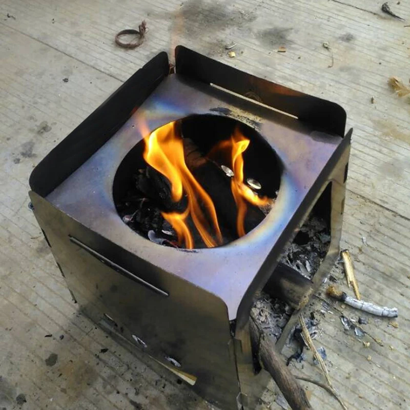 Camping Firewood Stove Alcohol Burnners Outdoor Portable Stainles Steel Picnic Split Stoves With Storage Bag Tray | Спорт и