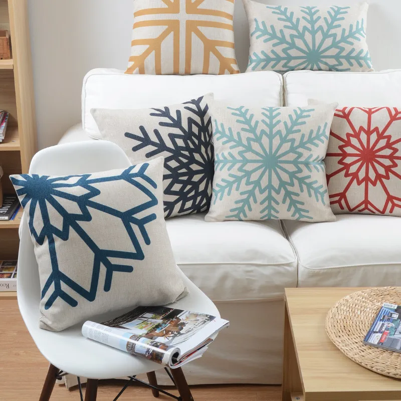 Декоративный чехол для подушки из хлопка и льна с геометрическими абстрактными