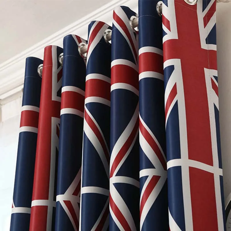 Curtain Cloth Британский/Английский флаг печать окружающей среды затенение занавески и тюль затемнение для гостиной спальни вертикальные жалюзи окна драпировка - Цвет: Curtain Cloth