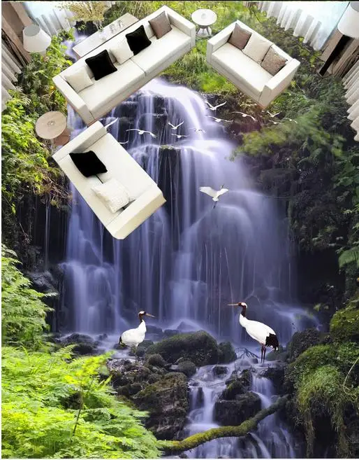 3D Пол ПВХ самоклеющиеся водонепроницаемые 3d обои гостиная спальня ванная