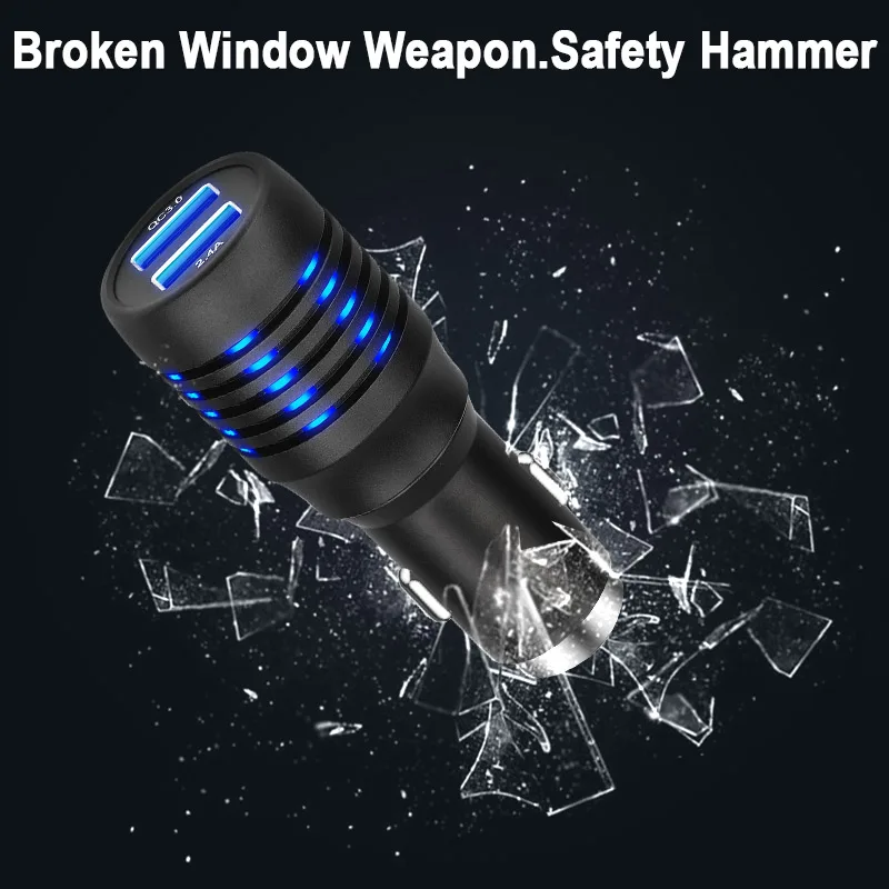 2017 новые 5 В 2.4A безопасности молотка Быстро Dual USB Автомобильное зарядное