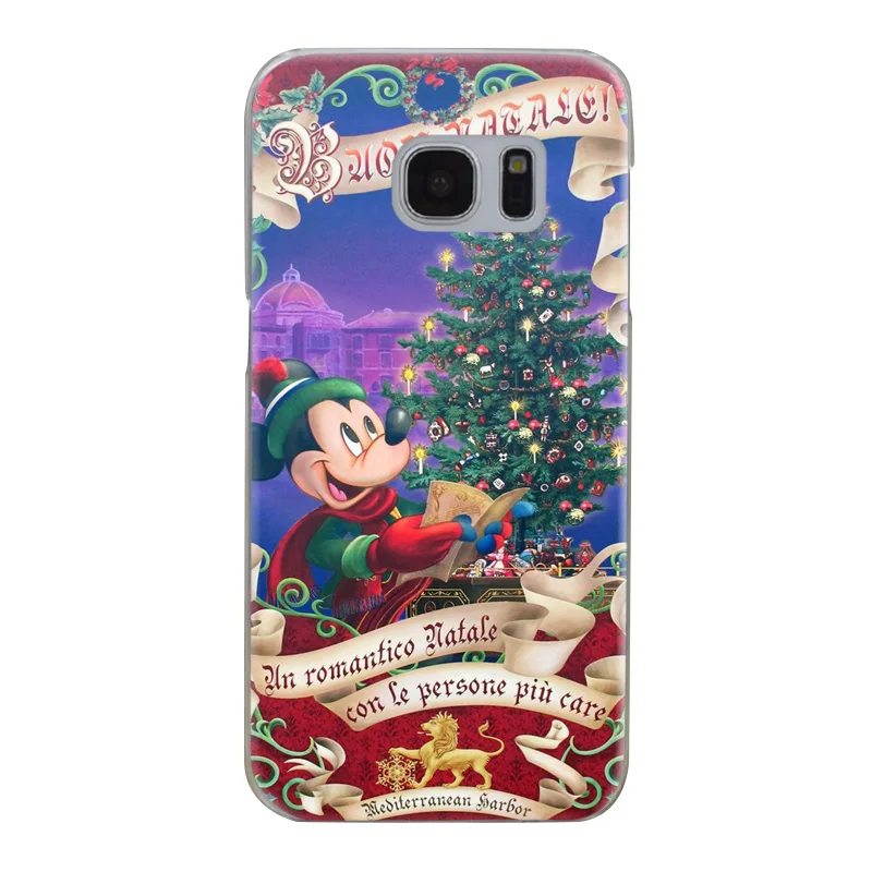 H064 Christmas Mickey Minnie Transparent Hard PC Case Cover For Samsung Galaxy S Note 3 4 5 6 7 8 9 Edge Plus |