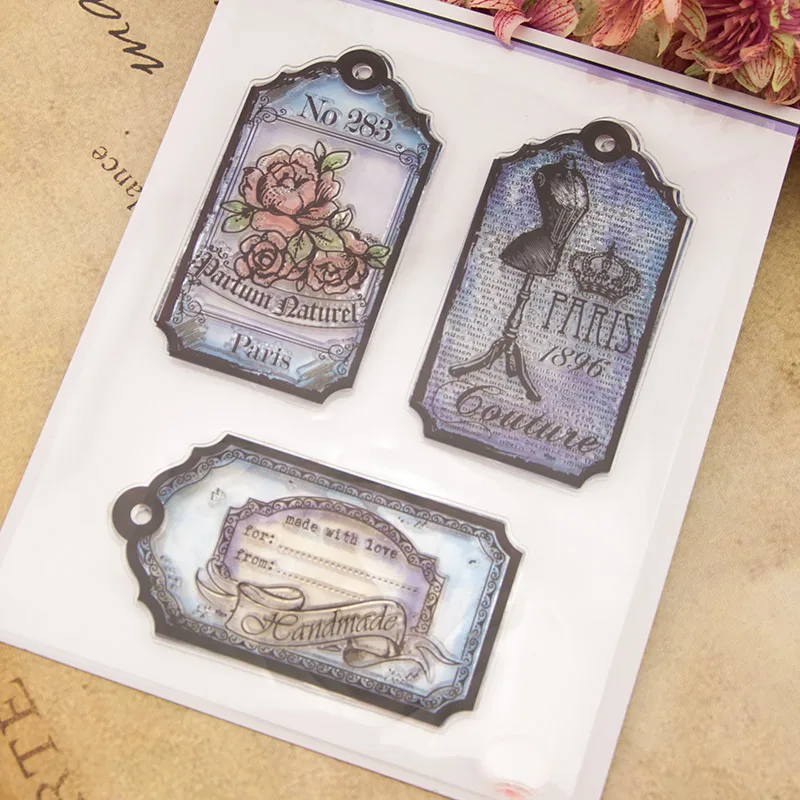 2018 Новая Винтажная синяя Закладка Париж прозрачный силиконовый штамп сделай сам