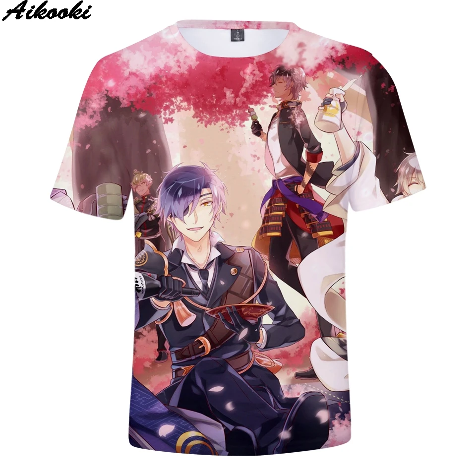 Aikooki/футболка с 3D принтом Touken Ranbu Online дышащая футболка мультипликационным Harajuku
