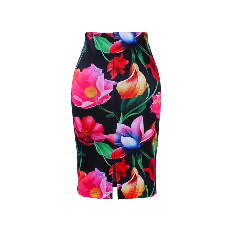 Женская юбка карандаш средней длины с 3D цветочным принтом|fashion pencil skirt|pencil skirtpencil