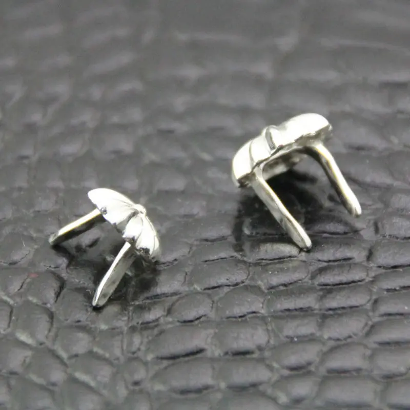 3 шт маленький цветок латунь Concho Prong кожевенное ремесло Стерлинговое серебро с