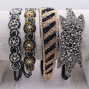 Этнические металлические бусины повязка на голову Винтажные бусины Цветок плетеный резинка эластичная повязка на голову аксессуары для волос