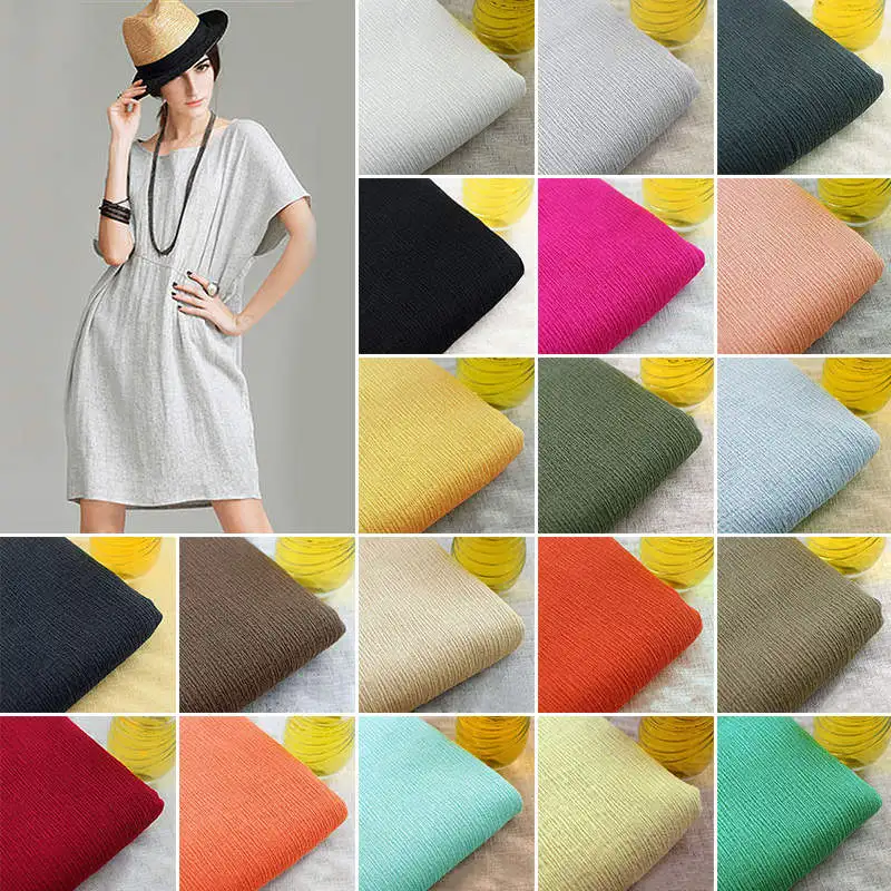 100% хлопок льняная драпированная ткань Органический материал для одежды шарф Diy 1