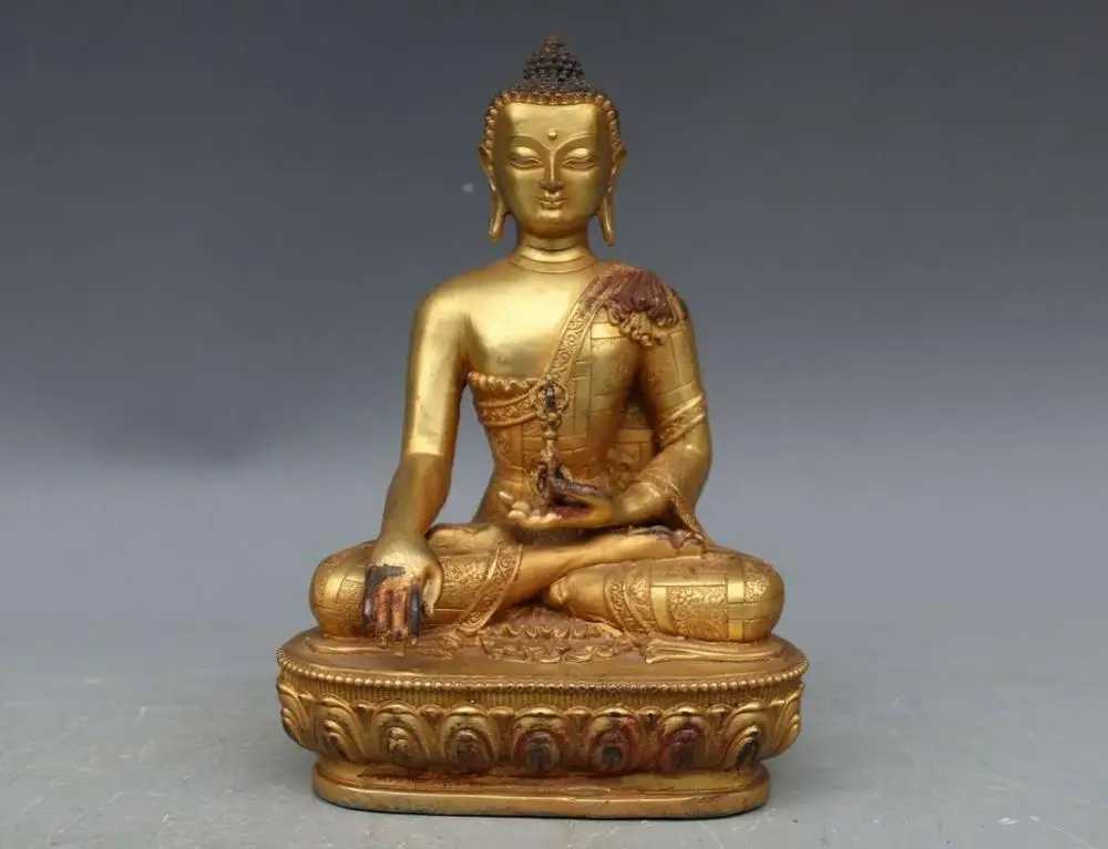 

Copper Bronze Gild Dragon Shakyamuni Sakyamuni Tathagata Buddhism Buddha Statue