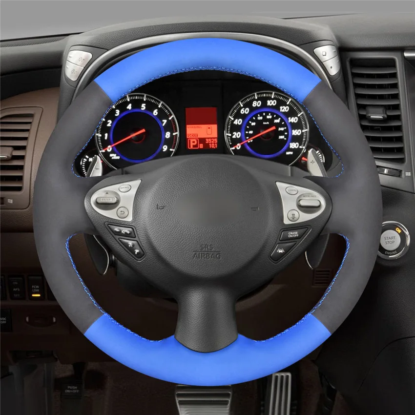 style-04 MEWANT синий синтетический замшевый чехол на руль для Infiniti FX FX35 FX37 FX50 QX70 Nissan Juke Maxima 370Z Sentra SV - Название цвета: style-04