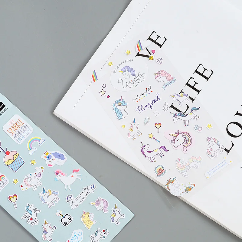Молодая девушка Единорог Декоративные Канцелярские наклейки Скрапбукинг DIY