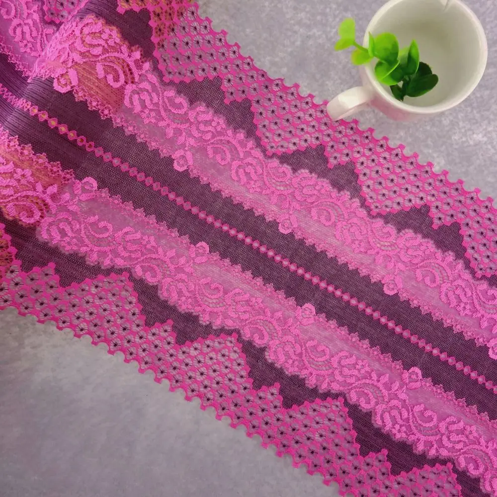 Эластичная кружевная лента #25 ширина 20 см 2 ярдов/партия фуксия аппликация с