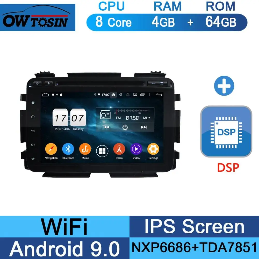 64G DSP " ips 1920*1080 8Core 4G+ 64G Android 9,0 Автомобильный DVD плеер для Honda Vezel HR-V вариабельности сердечного ритма XR-V DSP радио gps - Цвет: 64G DSP