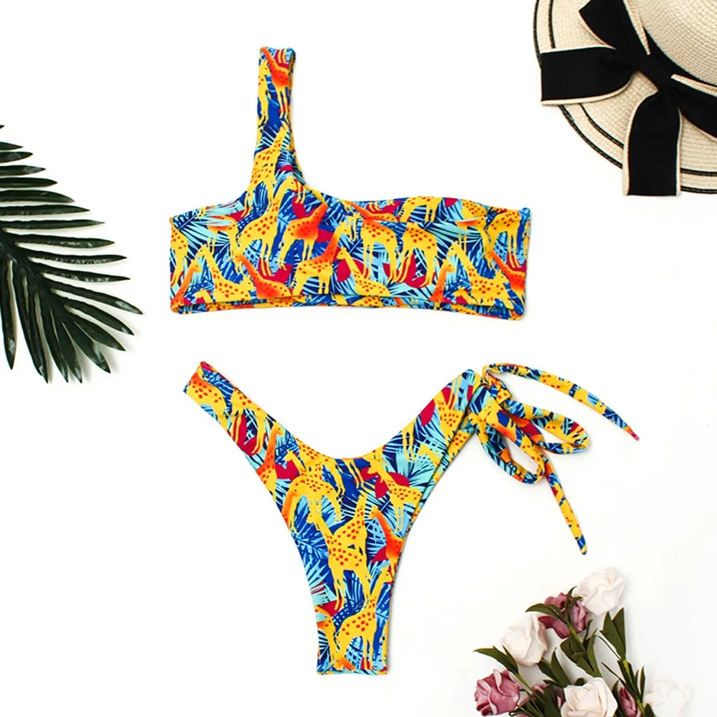JAYCOSIN летний женский модный сексуальный комплект купальников с принтом жирафа
