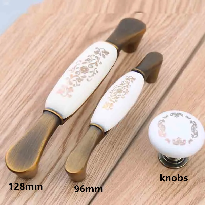 Винтажная мебельная керамическая ручка 128 мм бронзовый комод кухонный шкаф